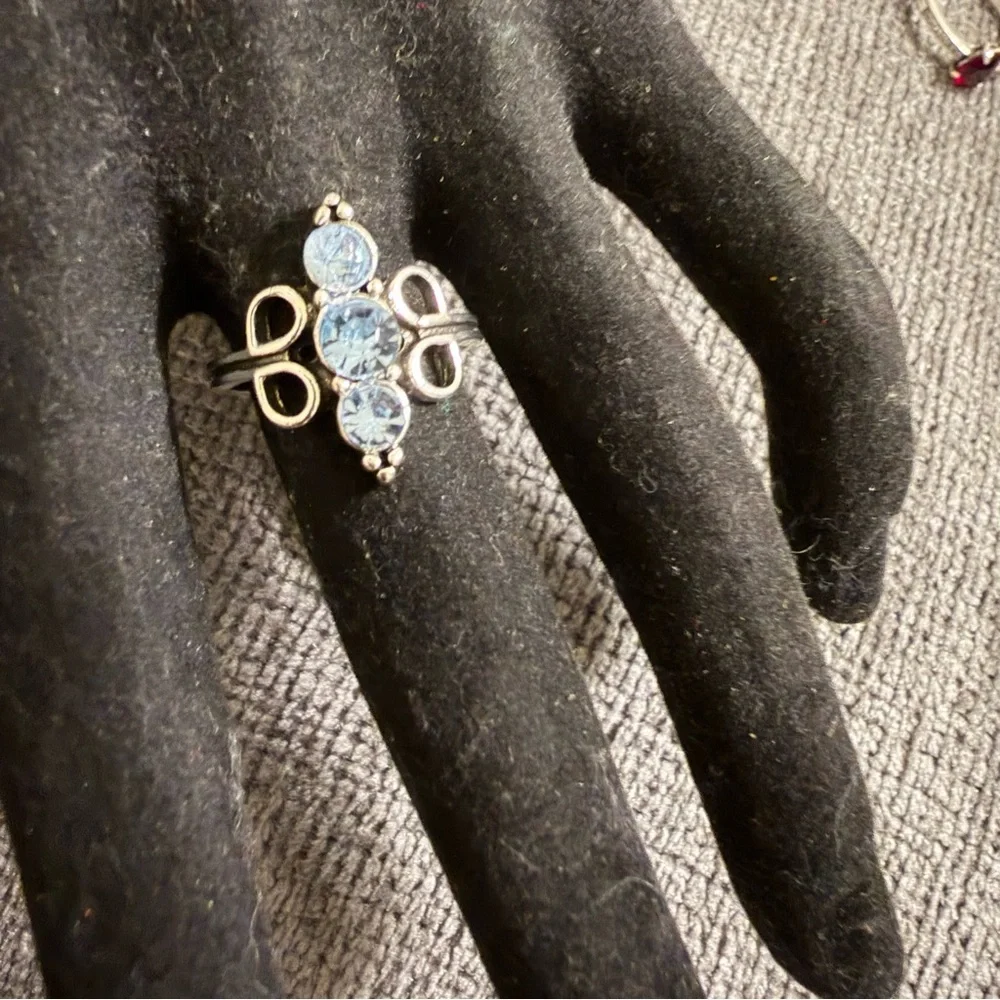 Silver and Blue Gemstone Ring